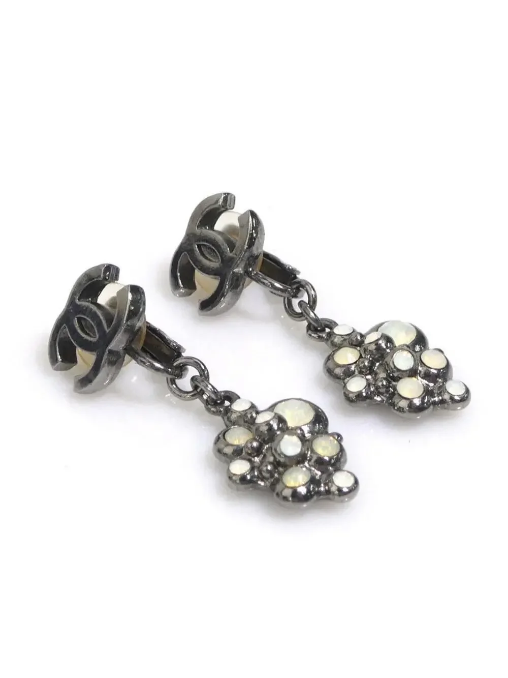 Auth Chanel Cc Logo Piaerce Earrings #293530C37B